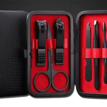 Горячая 100 комплекты 7 в 1 Набор для маникюра профессиональный черный Нержавеющая сталь маникюрный набор для ногтей набор палец плоскогубцы ногтей для педикюра, на палец для ногтей слишком