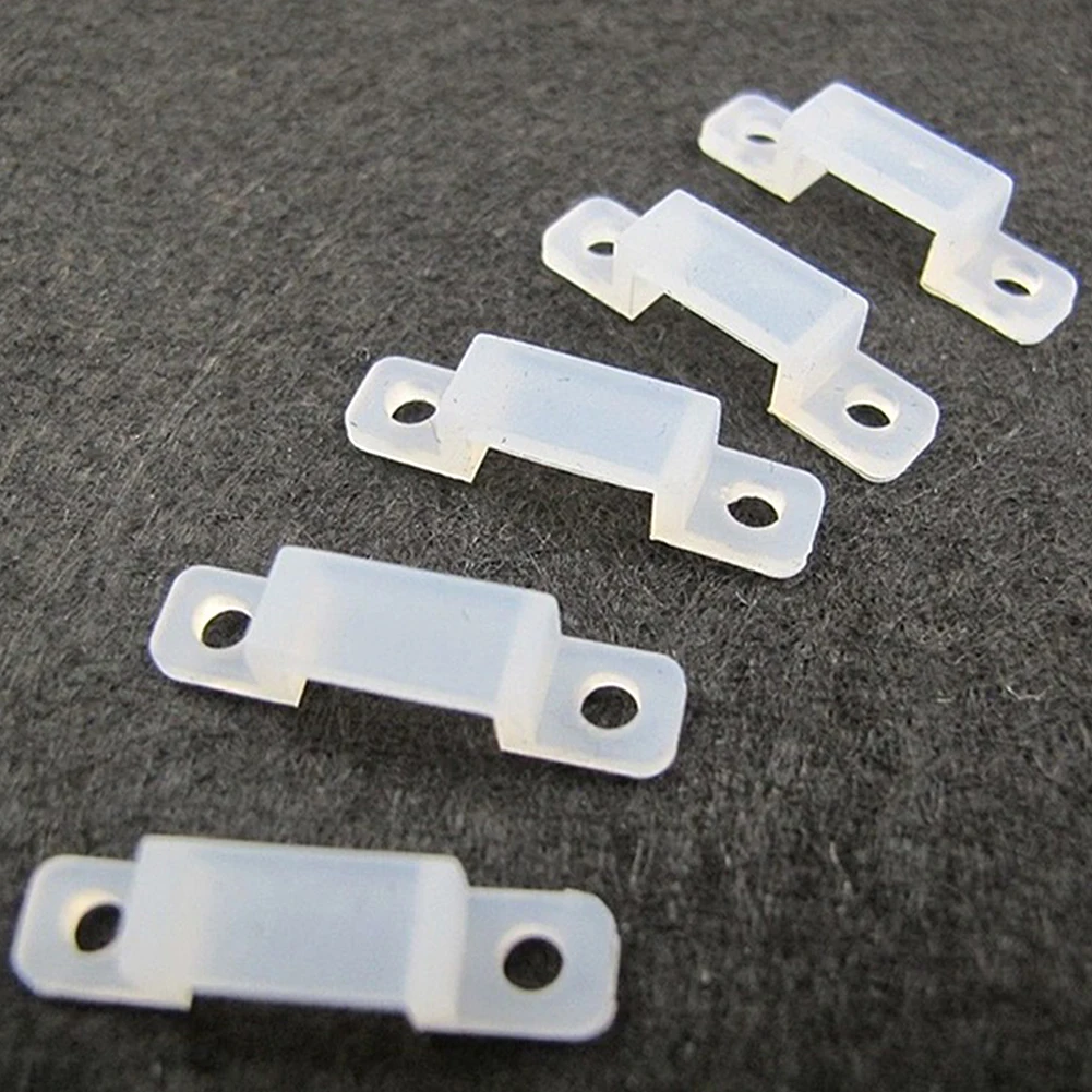 

10pcs/lot 10mm LED strip clip for 5050,5630,5730 LED strip Silicon gel holder LED clip for fixing flexible light strip