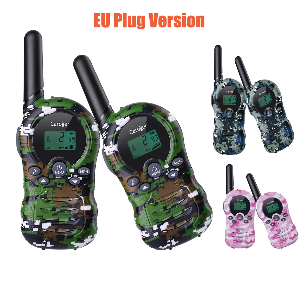 

2 Pcs Caroger CR388A License-Free 8 Channel Walkie Talkies PMR446MHZ Two Way Radio 2 Miles Range Handheld Interphone EU Plug