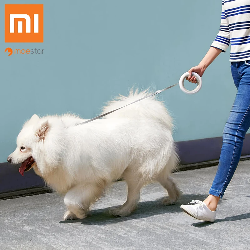 Xiaomi MOESTAR выдвижной поводковое кольцо для собак Led освещение гибкий ошейник собаки