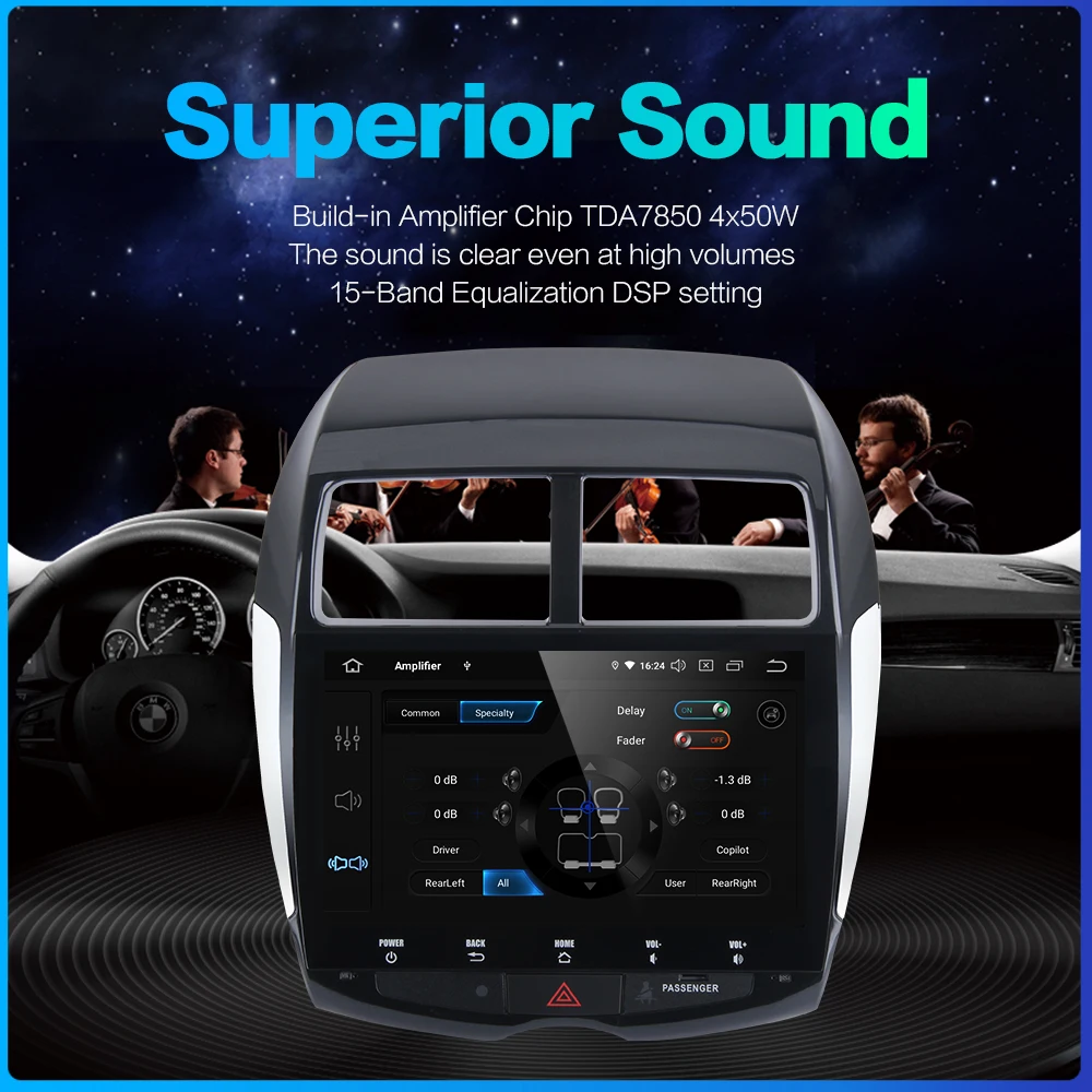 Top Dasaita 1din Android 9.0 Car Stereo for Mitsubishi ASX Peugeot 4008 Citroen C4 Air Cross Multi Touch Screen radio MP3 USB 3