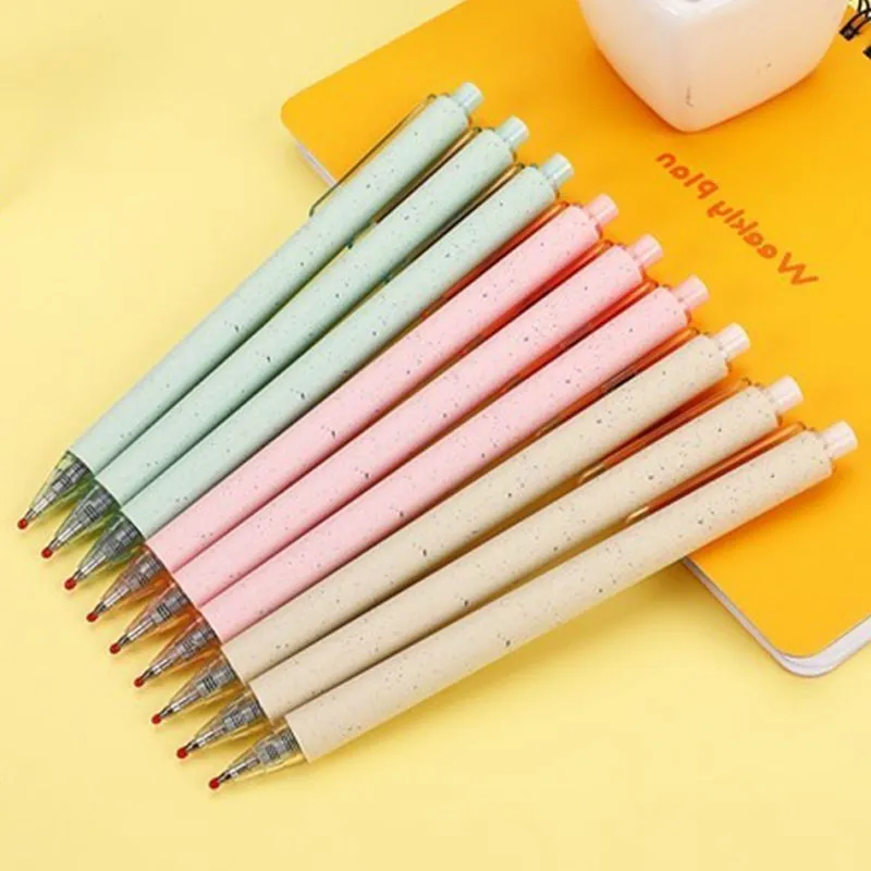 

4 PCS/lot 0.5mm Colorful Plastic Gel Pens For Writing Material Students Creative Black-ink Pen School Stationary Supplies 040053
