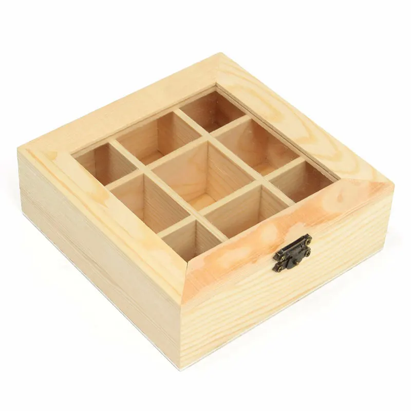 Новые Ящики для хранения деревянный 15x15x5 см чайный мешок ювелирный Органайзер