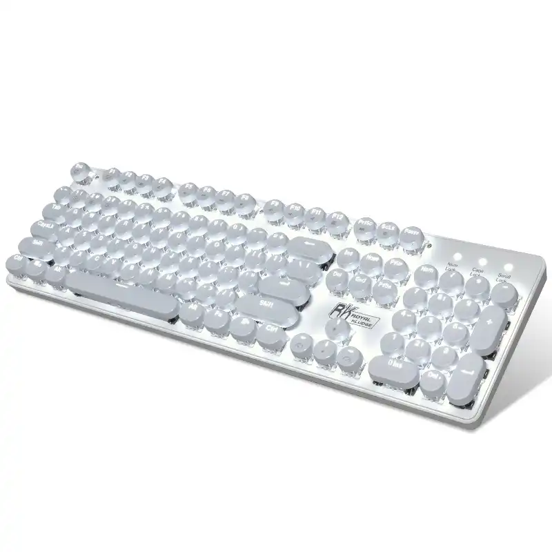 keyboard 104 key retro steam light punk keyboard,White waterproof Punk mechanical keyboard mechanical shaft