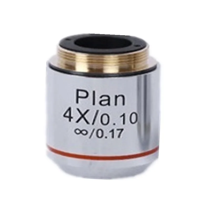 Infinity Plan Achromatic Objective Lens 4X 10X 40X 100X w/ RMS Mounting Thread DIN 45mm for Professional Biological Microscope