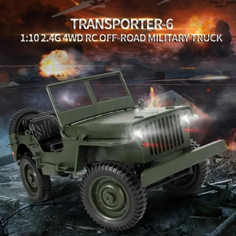 

JJRC Q65 1/10 RC Car 2.4G 4WD Convertible Remote Control Light Jeep Toy Climbing Car Toys for Children Kids Birthday Gift