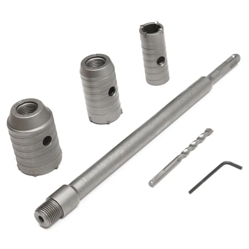 

6Pcs 30/40/50mm Carbide Tip Drill Bit Hole Plus Shank Opener Set Metal Equipment