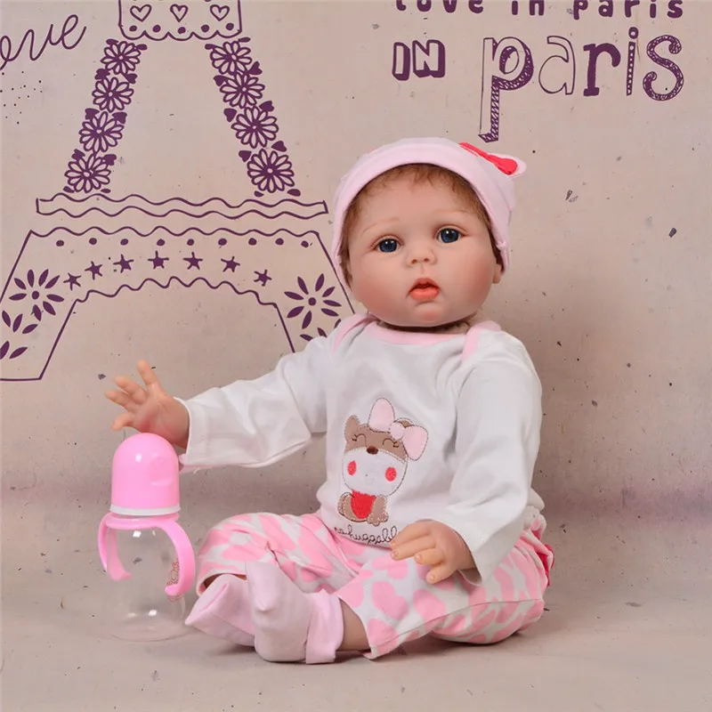 

55cm Soft Silicone Vinyl Reborn Baby Dolls For Girls Realistic Rooted Mohair Bebe Reborn Doll Girls Accompany Toy Birthday Gift