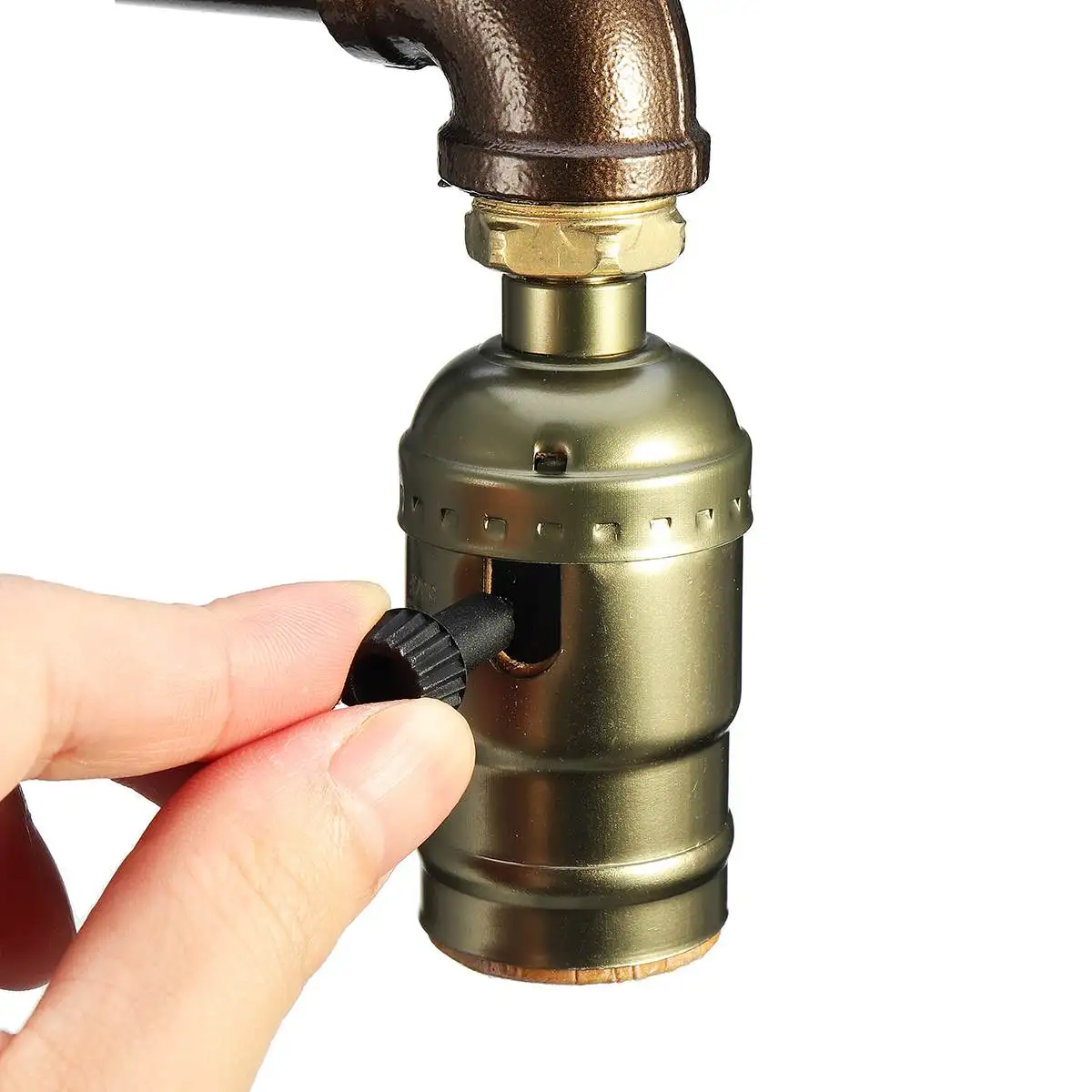  Water Pipe Industrial Table Lamp E27 Bulb Light Vintage Desk Table Lantern Lamp Fixture Indoor Ligh