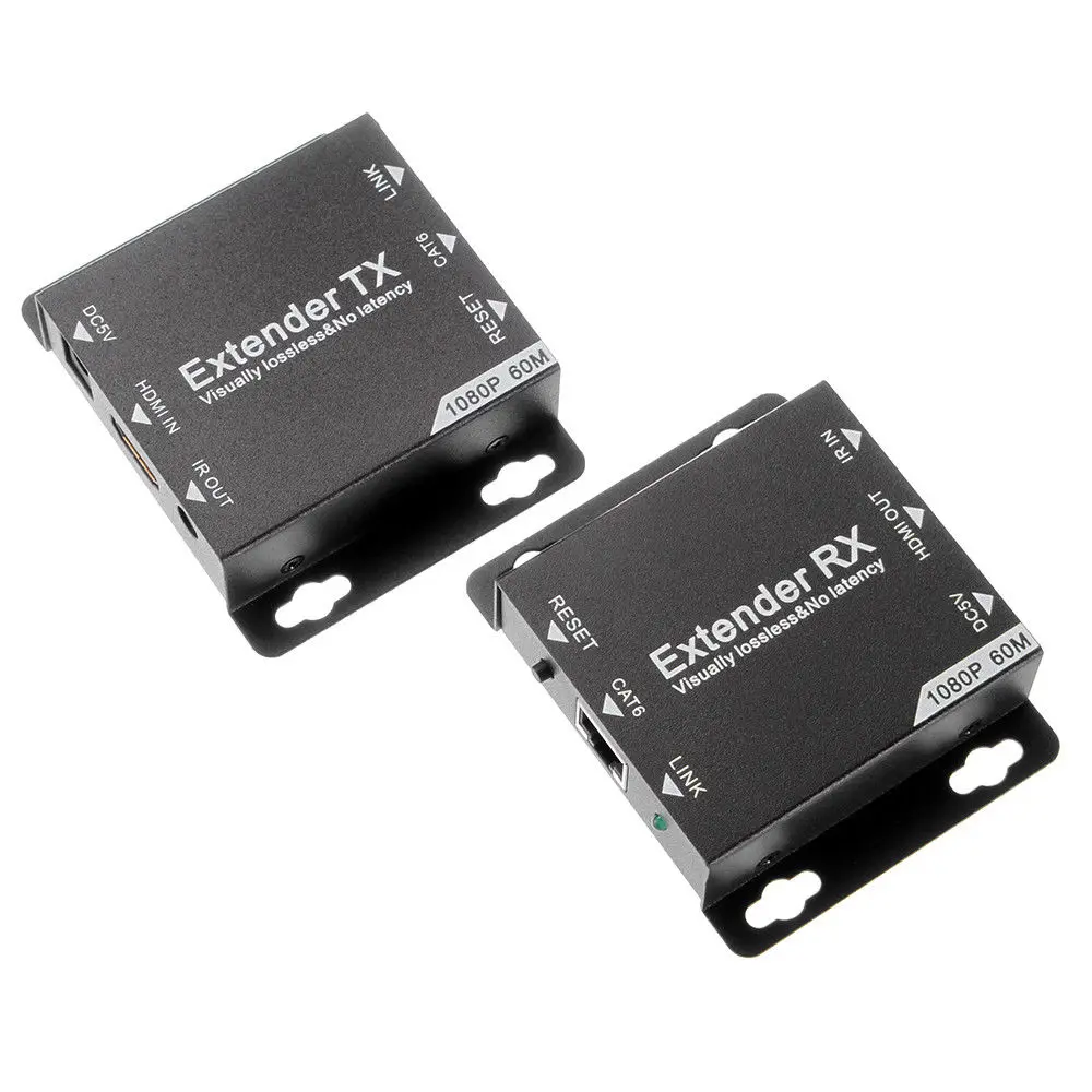 HFES HDMI удлинитель TX + RX 1080P до 60 м через Cat6/7 UTP Ethernet RJ45 кабель ИК управления| |