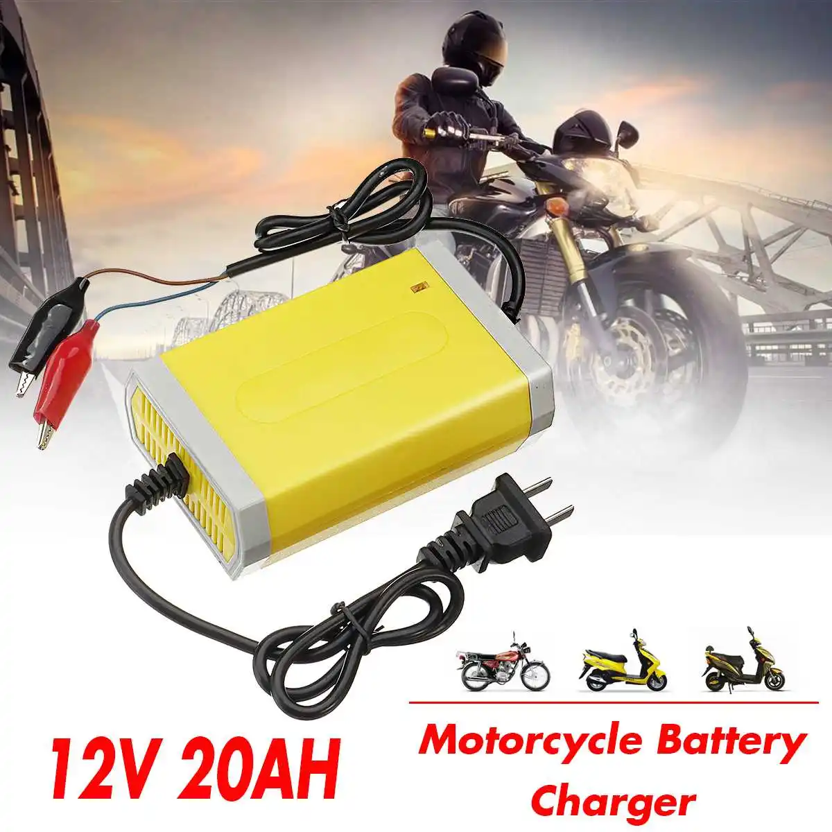 12V 2A 20Ah Intelligent Car Motorcycle Battery Charger Full Automatic Smart Motorcycle Automatic