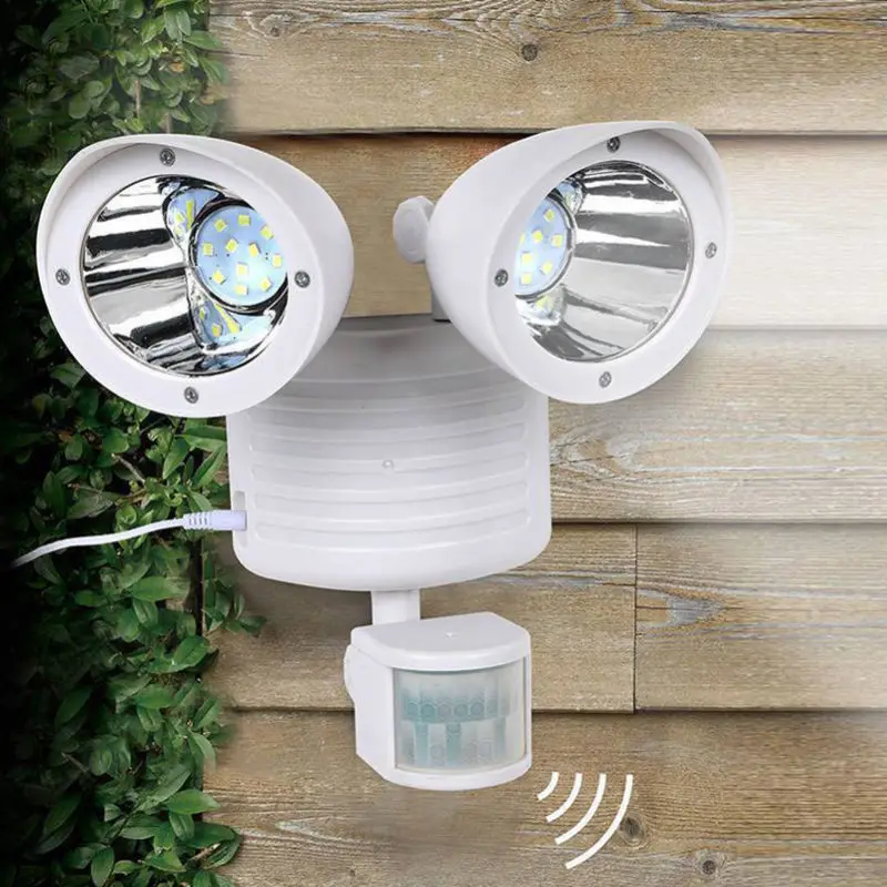 

22 LED Solar Light Body Sensor Outdoor Wall Lamp Double-headed Spotlights Floodlight Dual Security Detector Lamp for Garden Yard