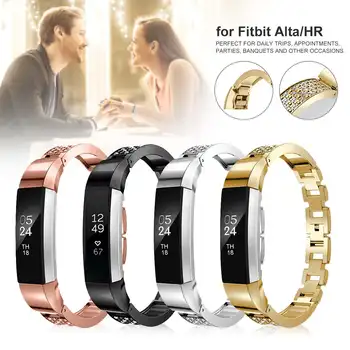 

Lixury Jewelry Stainless Steel Watch Bands Wrist Strap For Fitbit Alta / HR Smart Bracelet Wristband Fitness Tracker Belt