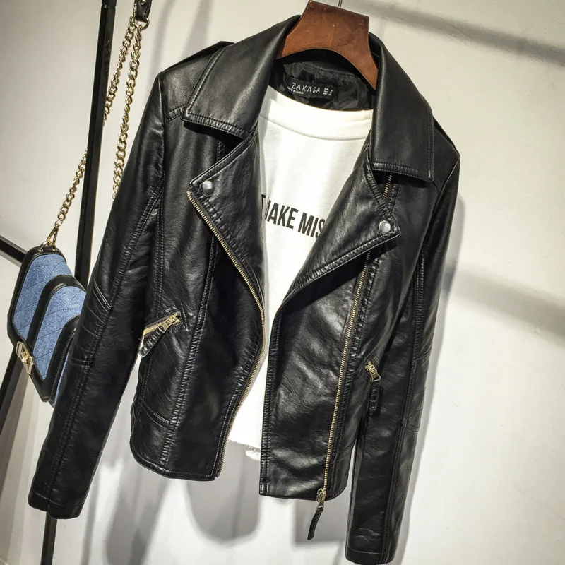 

[EWQ] 2019 Fashion New Solid Zippers Asymmetry Women's Jacket Trendy Autumn Full Sleeve Casual Hot Sale Clothes Coat AC73601XL