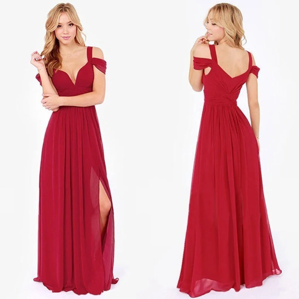 

Summer Style Vestidos Women Dress Chiffon Long Dress Elegant Bohemian Beach Dress Ultra Sexy Off Shoulder Maxi Dress #20