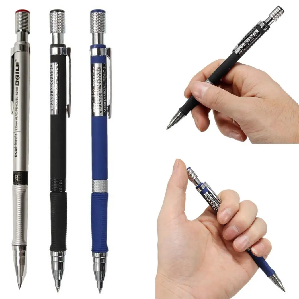 

1Pc 2mm Plastic And Metal Lead Holder Mechanical Draft Pencil Drawing 2.0mm Lead Holder Mechanical Pencil Automatic Pencil