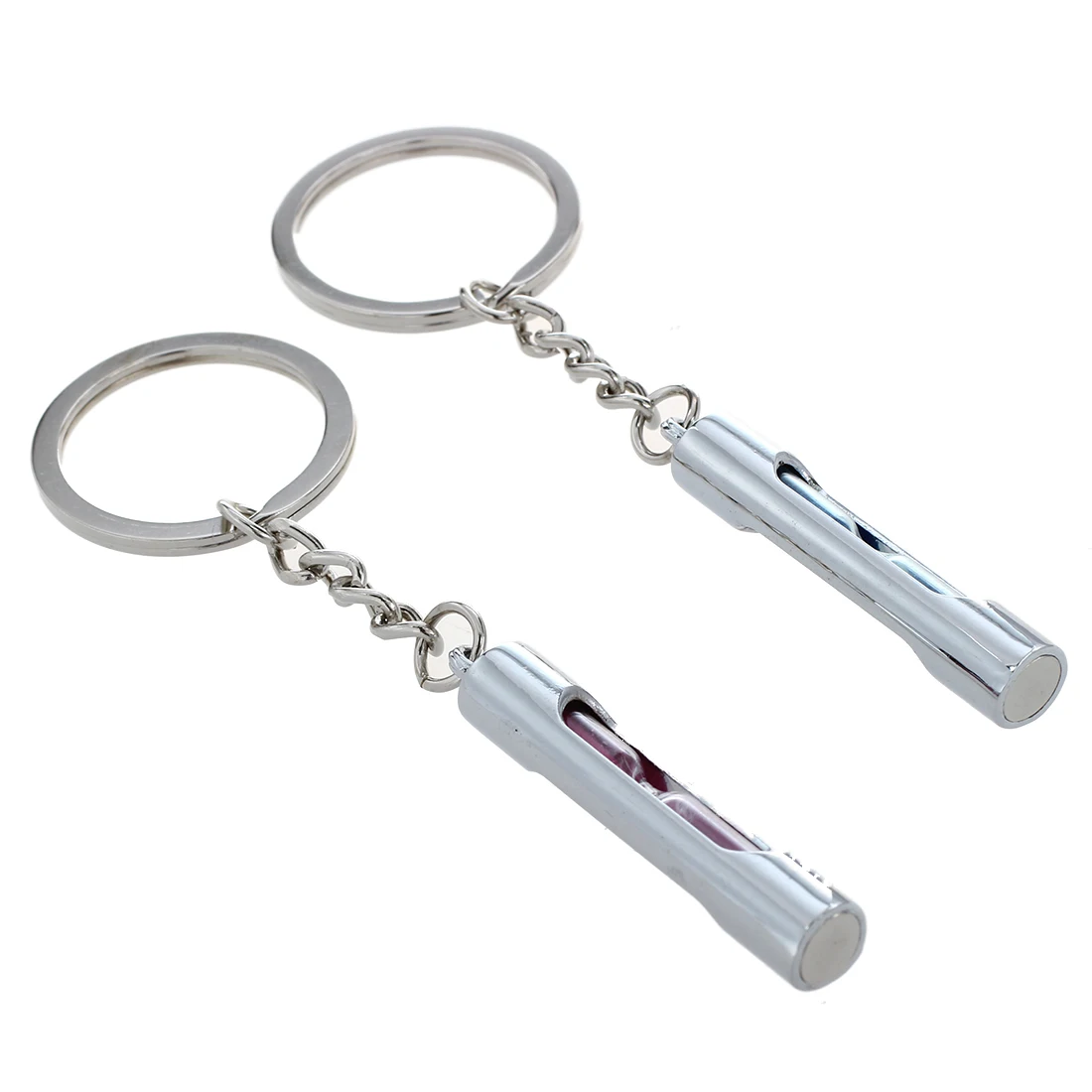 

CNIM Hot 2 Classic Hourglass Key Chains Sand Timer Keychains for Perfect Valentine's Day Gift Pink Blue