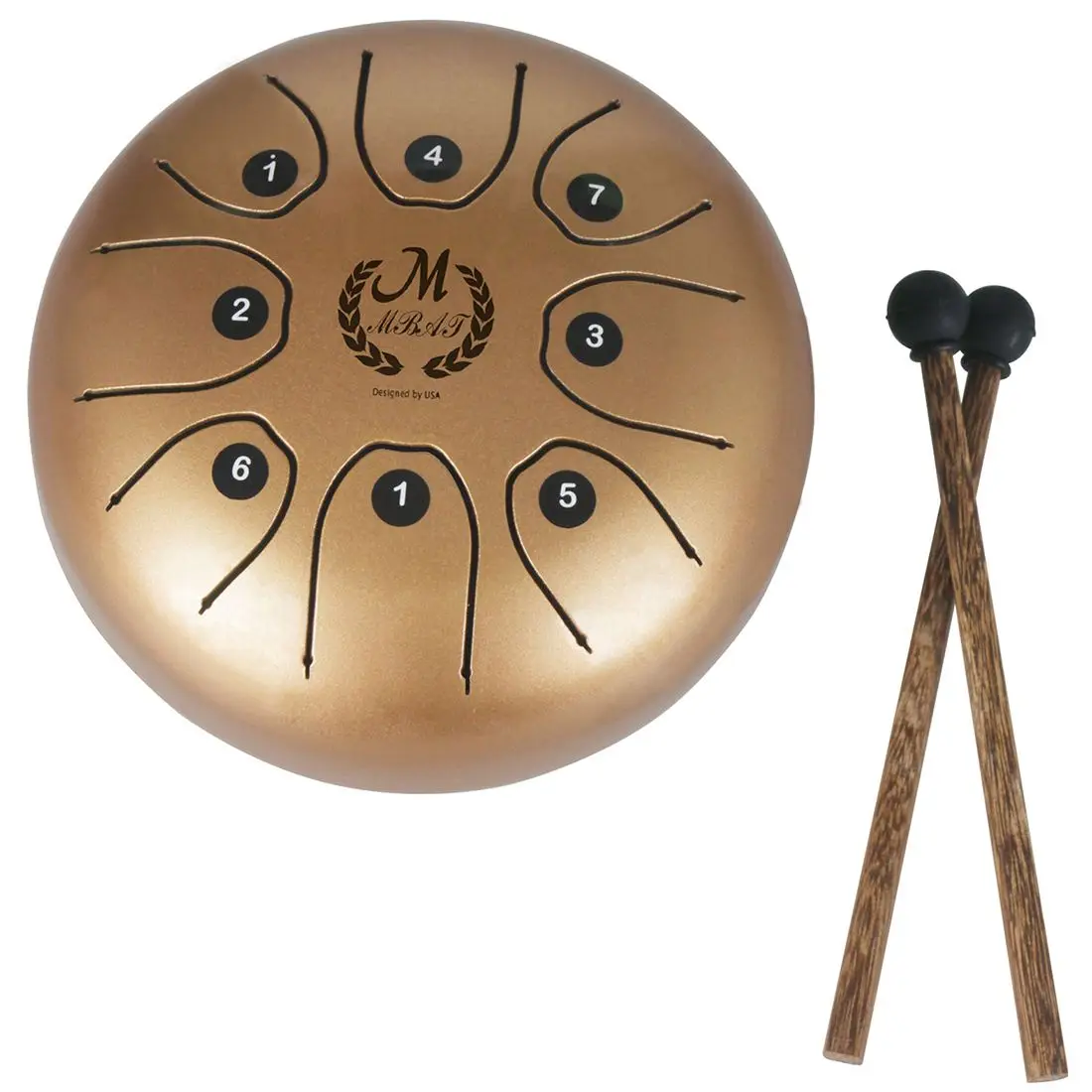 

MMBAT 5.5 inch small size steel tongue drum with C D E F G A B C 8 notes with free case and rubber mallets for children instru