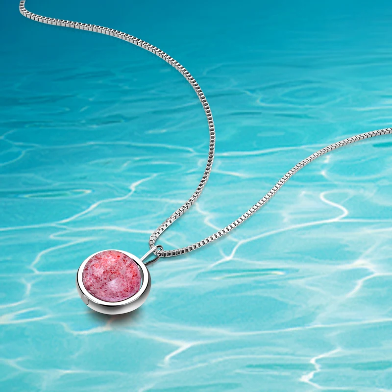 

Sweet accessories 925 pure silver necklaces for women, natural pink crystal garnet Send girlfriend quality goods gifts