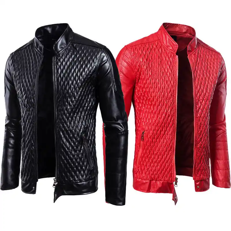2018 Mens Slim Fit Coat PU Leather Biker Jacket Motorcycle Overcoat Outwear Top