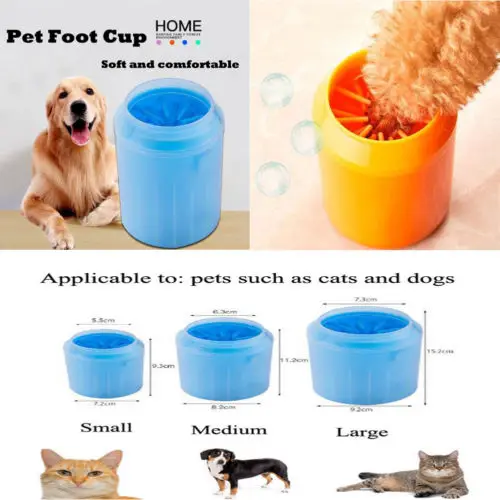 

Pets Dogs Cat Soft Silicon Convenient Wash Paws Revolving Cup Paw Cleaner Washer Silicone Solid Cleaner Washer