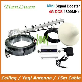 

TianLuan 4G LTE FDD 1800MHz Signal Booster Mobile Phone 2G 4G Signal Repeater with Yagi Antenna / Ceiling Antenna / 15m Cable