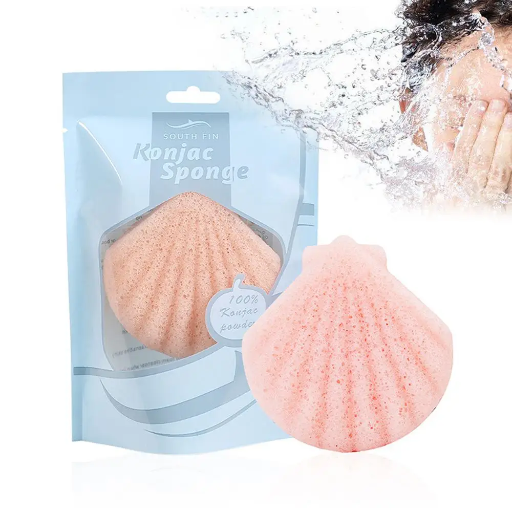 

7 Colors Natural Konjac cosmetic puff Cleanse Washing Facial sponge Makeup removal shell Shape Face Care Powder Makeup Tools