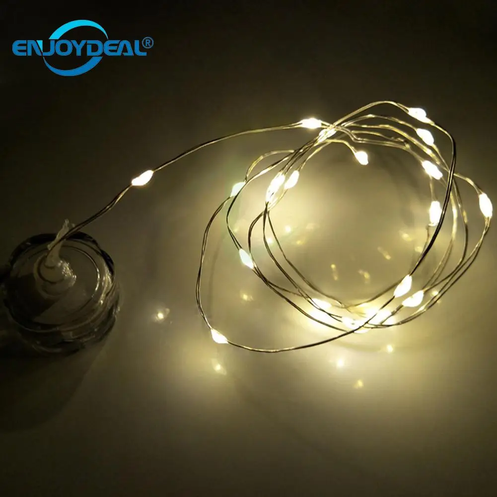 Waterproof LED Copper Wire Candle Starry Strip Light Candle Lamp Christmas Decor 