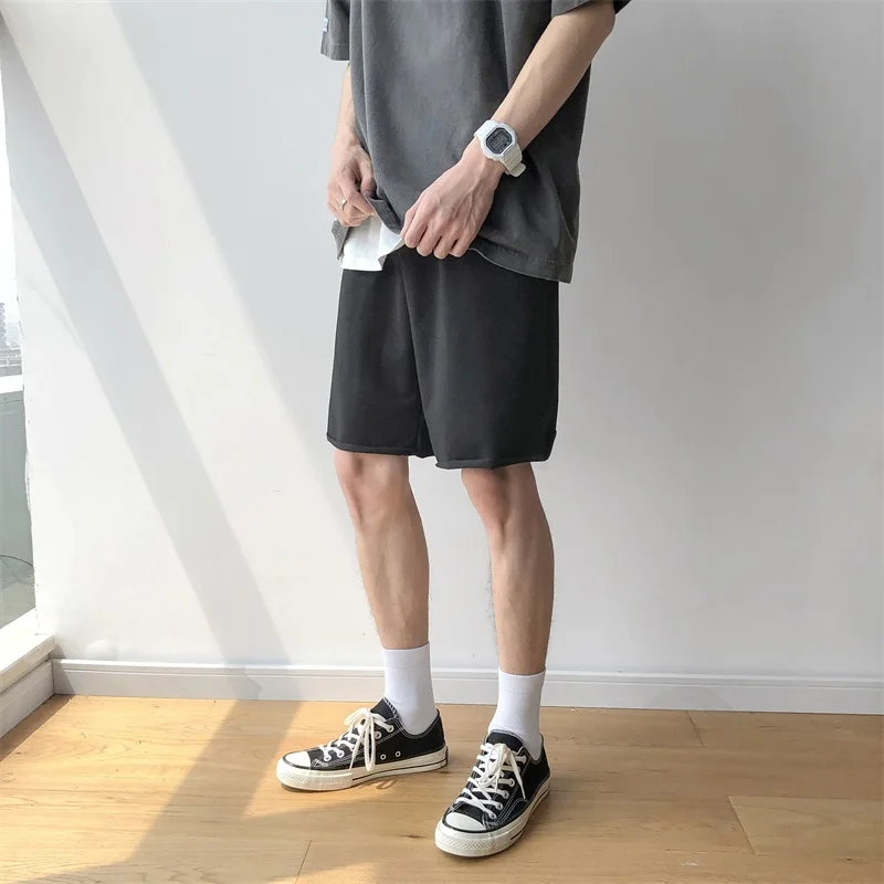 

Summer New Shorts Men Solid Color Straight Casual Shorts Man Streetwear Trend Wild Hip Hop Loose Shorts Mens Clothing M-2XL