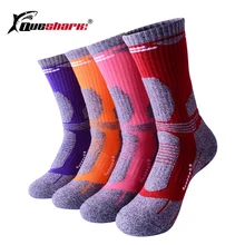 Мужские и женские спортивные носки с влагоотводящей подушкой, походные Лыжные носки для альпинизма, зимние хлопковые дышащие лыжные носки для детей