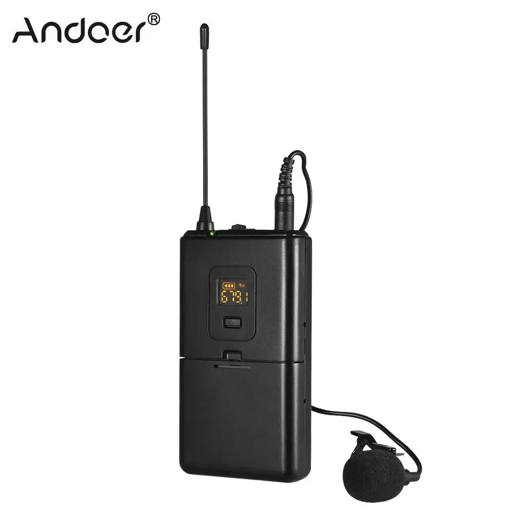 Профессиональный UHF беспроводной микрофон с отворотом Lavalier совместим DSLR