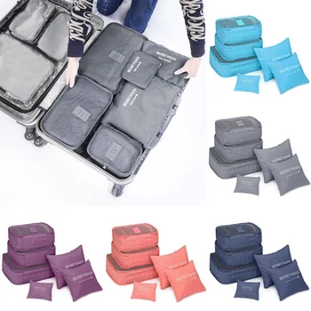 

6pcs Travel Bags Waterproof Clothes Storage Luggage Organizer Pouch Packing Cube