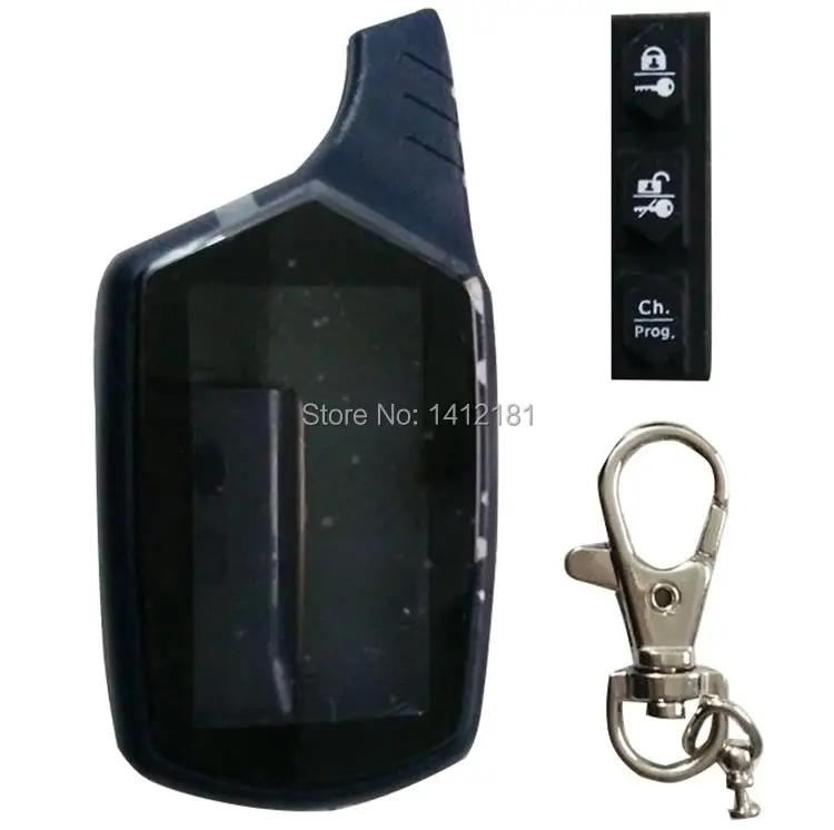 

B9 Case Keychain for Russian 2 way Car Alarm System LCD Remote Control Twage Starline B9 B6 A91 A61 Key Fob Chain