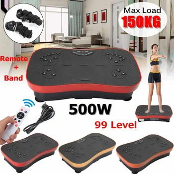 

150KG/330lb Exercise Fitness Slim Vibration Machine Trainer Plate Platform Body Shaper with Resistance Bands for Home