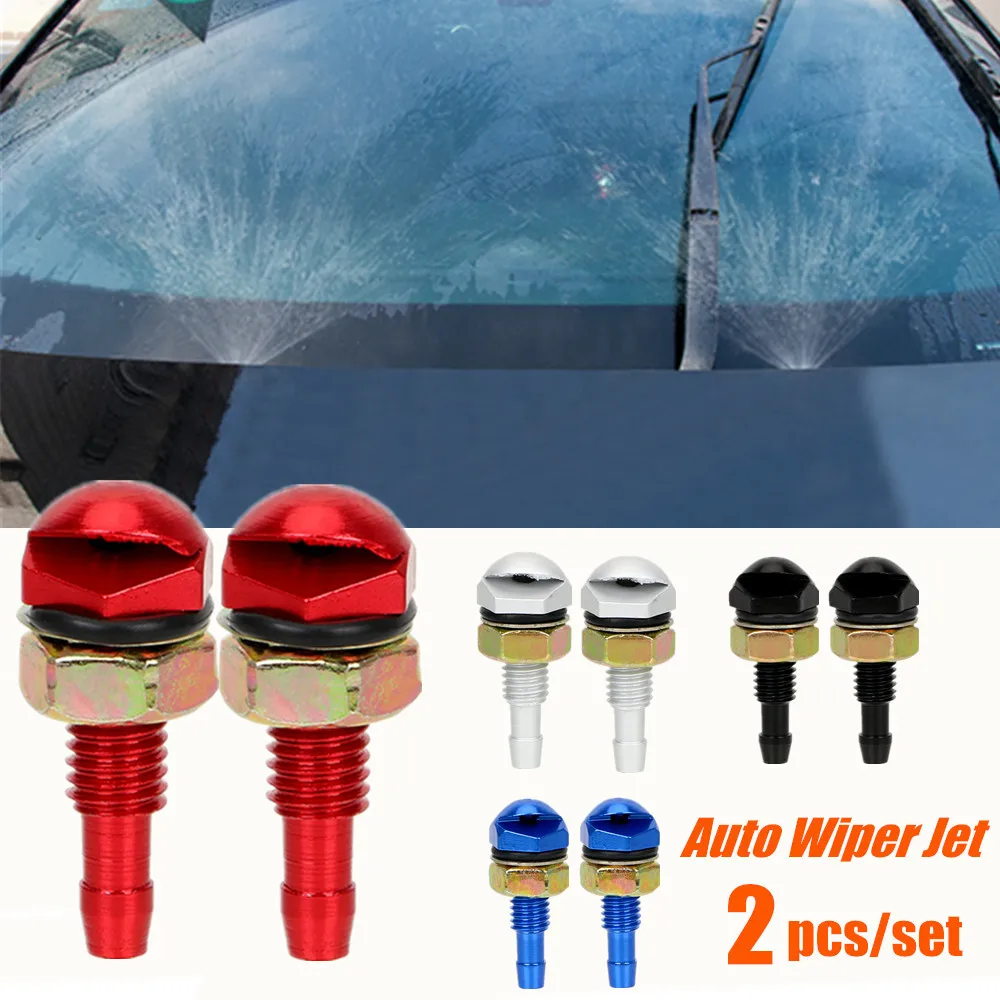 

2pcs/set Front Windshield Water Sprayer Auto Wiper Jet Car Cleaning Fan-Shaped Car Accessories Universal Bonnet Washer Nozzle