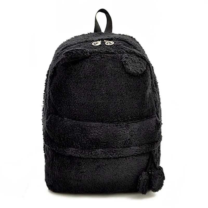 

Plush Panda Women's Backpack Shoulder Bag Girls Rucksack Travel School Colors:Black