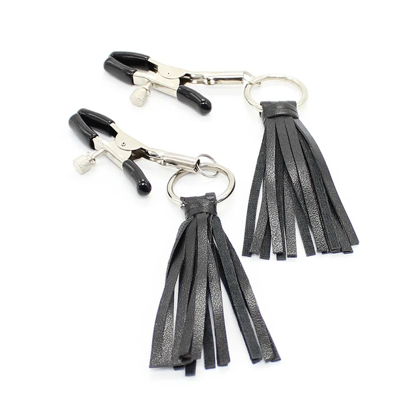 

Leather Tassels Nipple Clamps Clips Nipples for Coulples Women Men Adult Flirting Pendants Sexy Lingerie Intimates Accessories