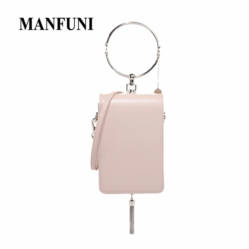 Brand Mini Female Shoulder Bags Handbags Ring Phone Purse Shoulder Bag For Women Pink Pu Leather Messenger Bag Clutch Bags