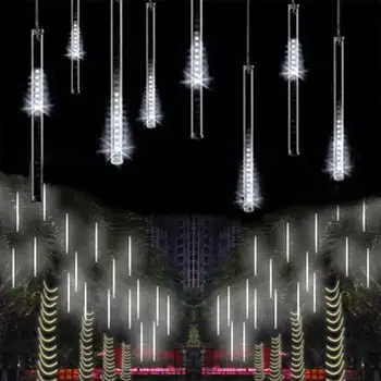 

LumiParty 8 Falling Rain Drop/icicle Snow Fall String LED Meteor Shower Rain Tubes Xmas Tree Light Decor Luci Natalizie Navidad