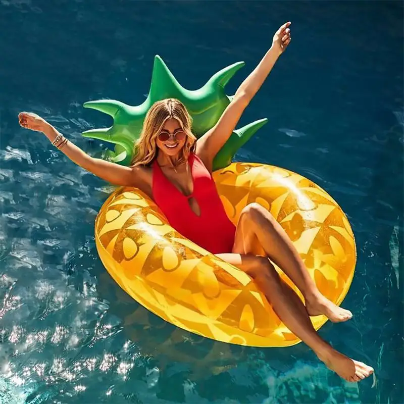 Best Gaint Pineapple Floating Bed Air Inflatable Mattresses Life Buoy Summer Ring Swim Pool Swimming Fun Water Sports Beach Adult