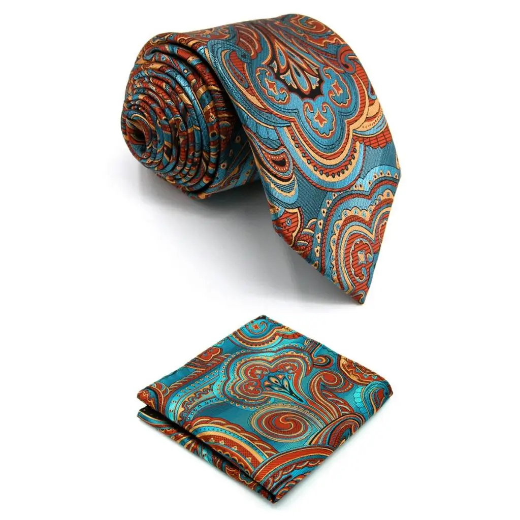 Многоцветный мужской галстук шёлковый жаккардовый тканый Свадебные модные вечерние 63 "карманное квадратное Комплект