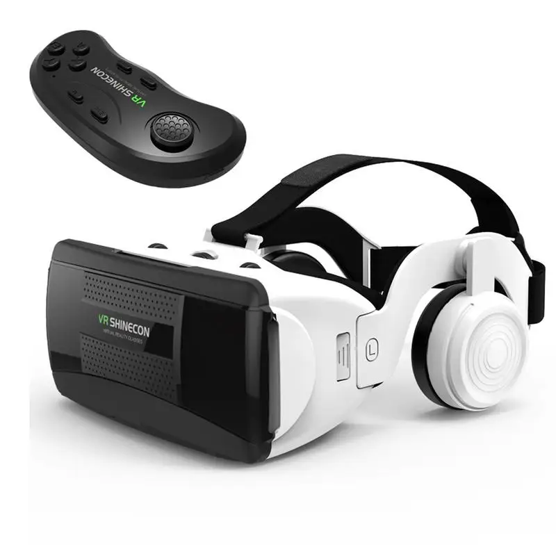 VR Headset With Remote Controller Stereo Headphones Hifi 3D Virtual Reality Glasses Handle Set | Электроника