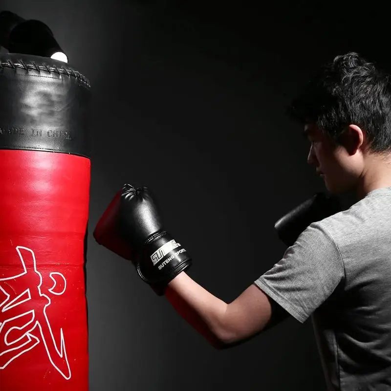 2019 New 2pcs Sports Adults Man/Woman Boxing Training Fighting Sponge Gloves Muay Thai Sparring Punching Kickboxing PU |