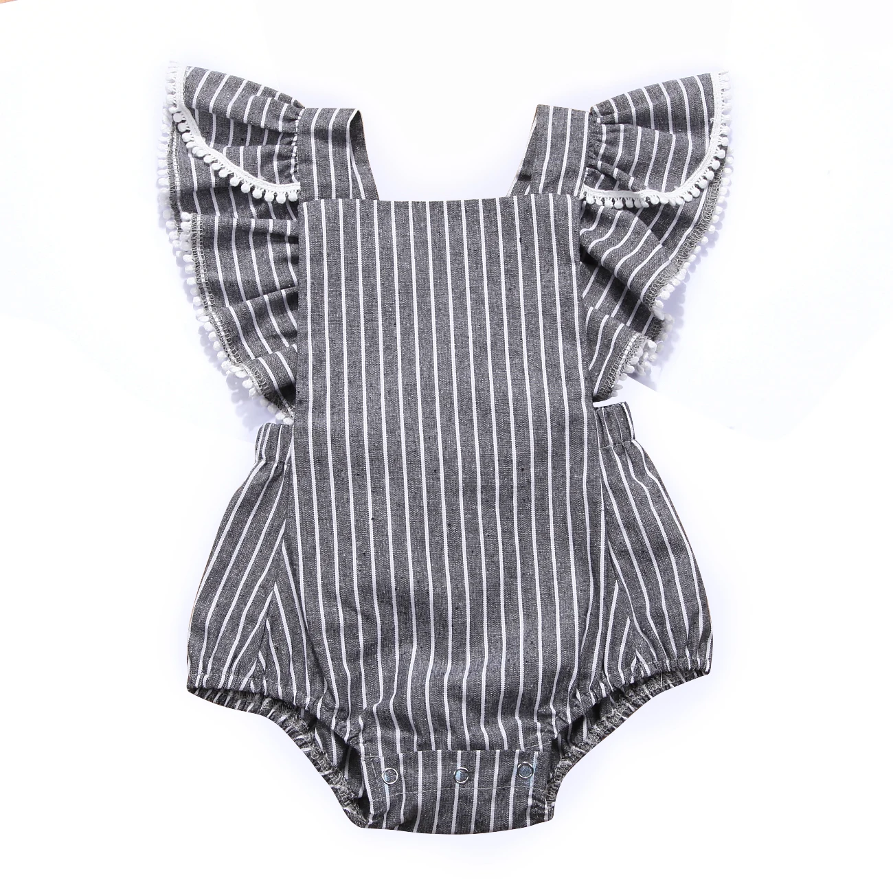 

pudcoco Toddler Infant Baby Girl Stripes Jumpsuit Bodysuit Clothes Outfits baby girl spring summer striper gray bpdysuit