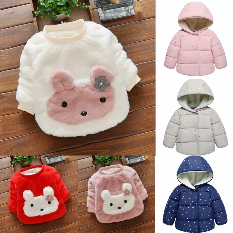 

Girls Jackets New Children's Down Cotton Winter Children's Foreign Trade Cotton Coat 0-6 Years Old Baby Clothes Jacket