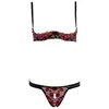 Women Sexy Underwear Exquisite Embroidery Flower Push Up Open Bra Crotch Panty Set Temptation Cupless Thong Lingerie Set ► Photo 1/5