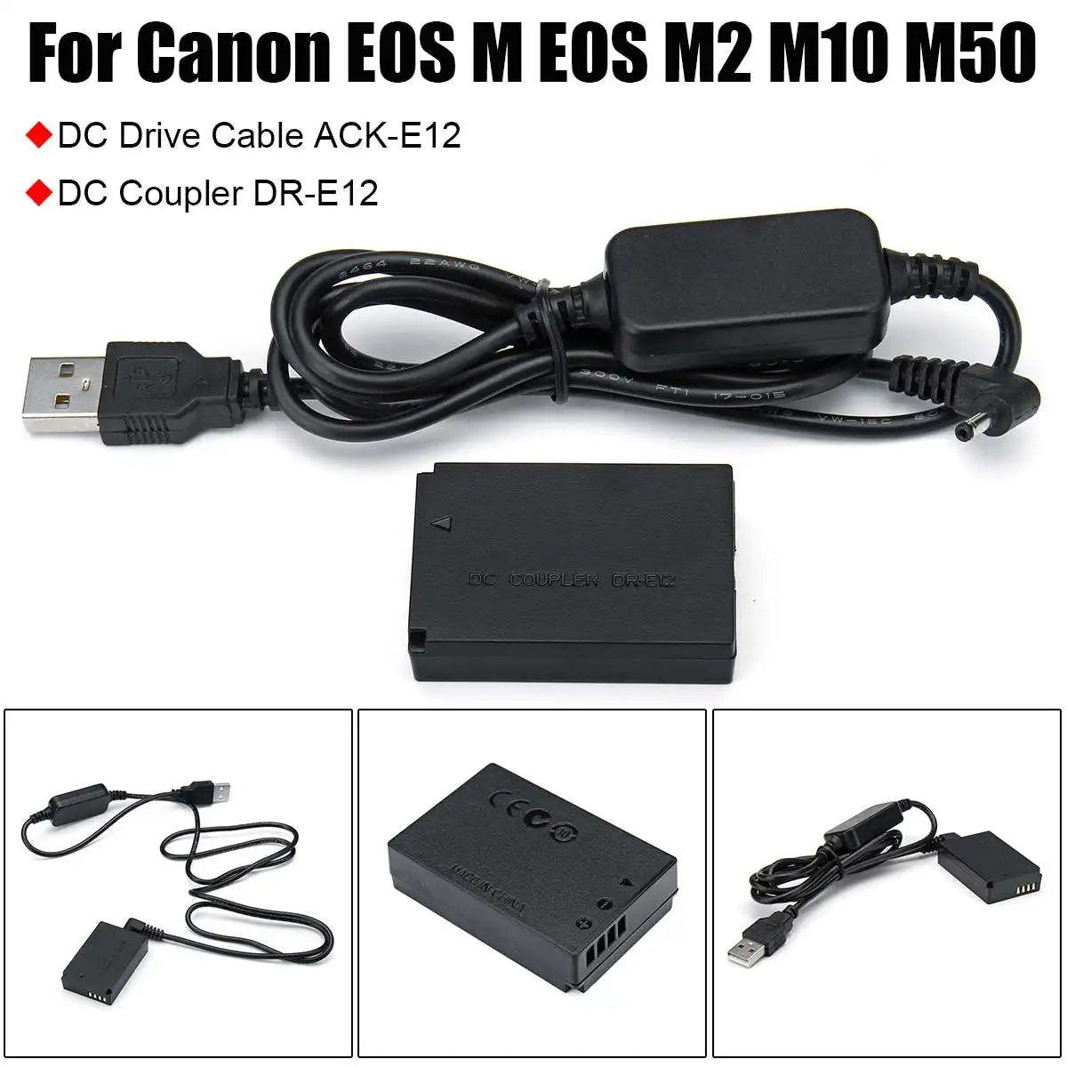 5 в USB кабель DC 8 4 ACK E12 мобильный Банк питания + DR муфта LP муляж батареи для Canon EOS M M2