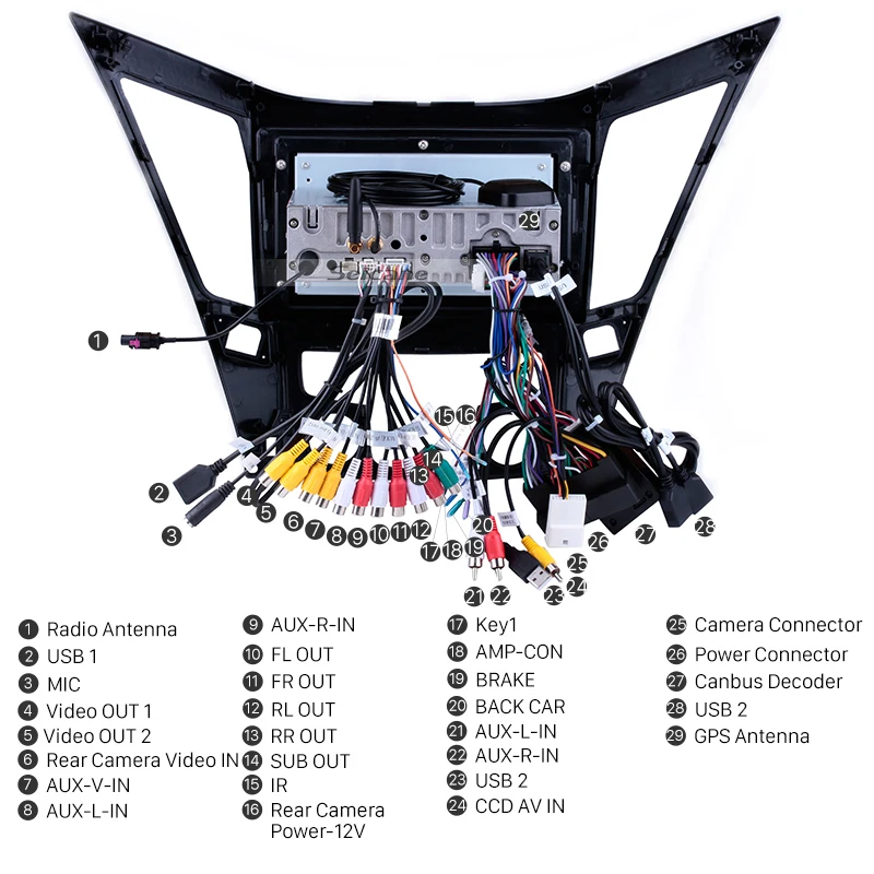 Perfect Seicane Navi 1Din 9" HD Android 9.0 GPS Car Radio For HYUNDAI Sonata i40 i45 2011 2012-2015 Multimedia Player Stereo Head Unit 4