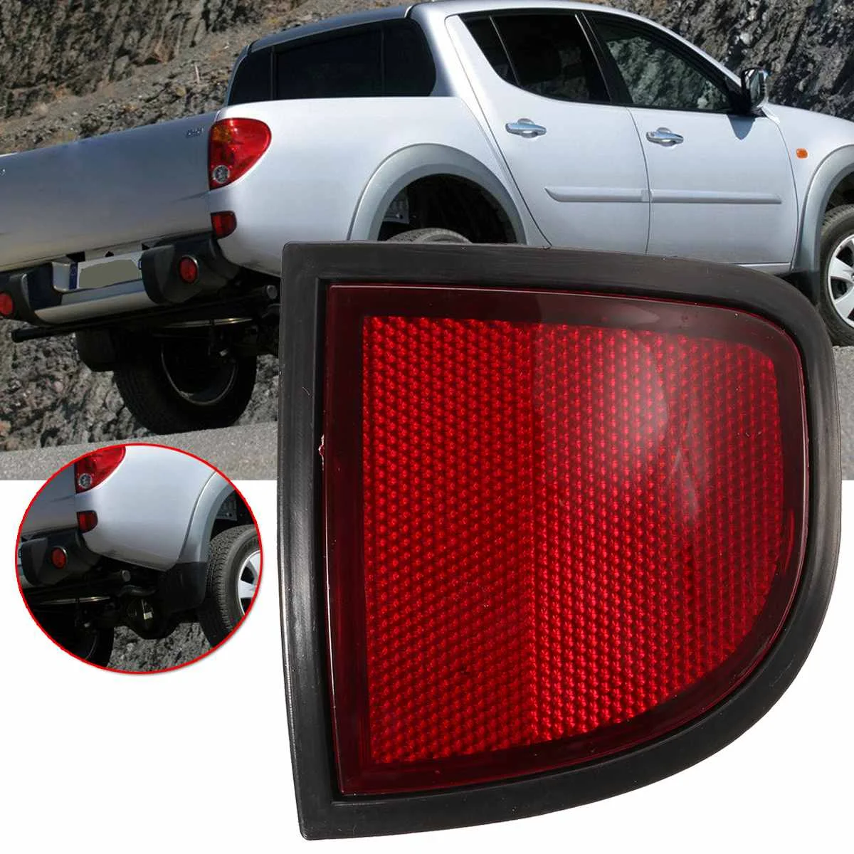 

Car Tail Rear Bumper Reflector Light Lamp For Mitsubishi L200 Stop Rear Tail Lamp Warning Light LC036LH