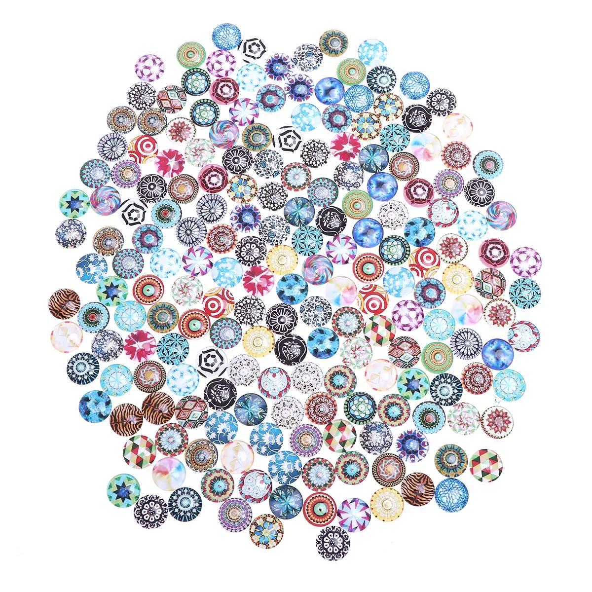 

200pcs 12/14/16MM Glass Crystal Mosaic Interchangeable Multi Color Cabochons for Bracelets Making DIY Crafts Mosaic Making